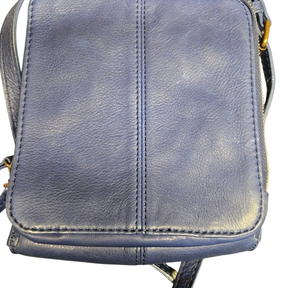 American Leather Co Blue Womens Kansas Crossbody With Card Slots - Picture 5 of 7